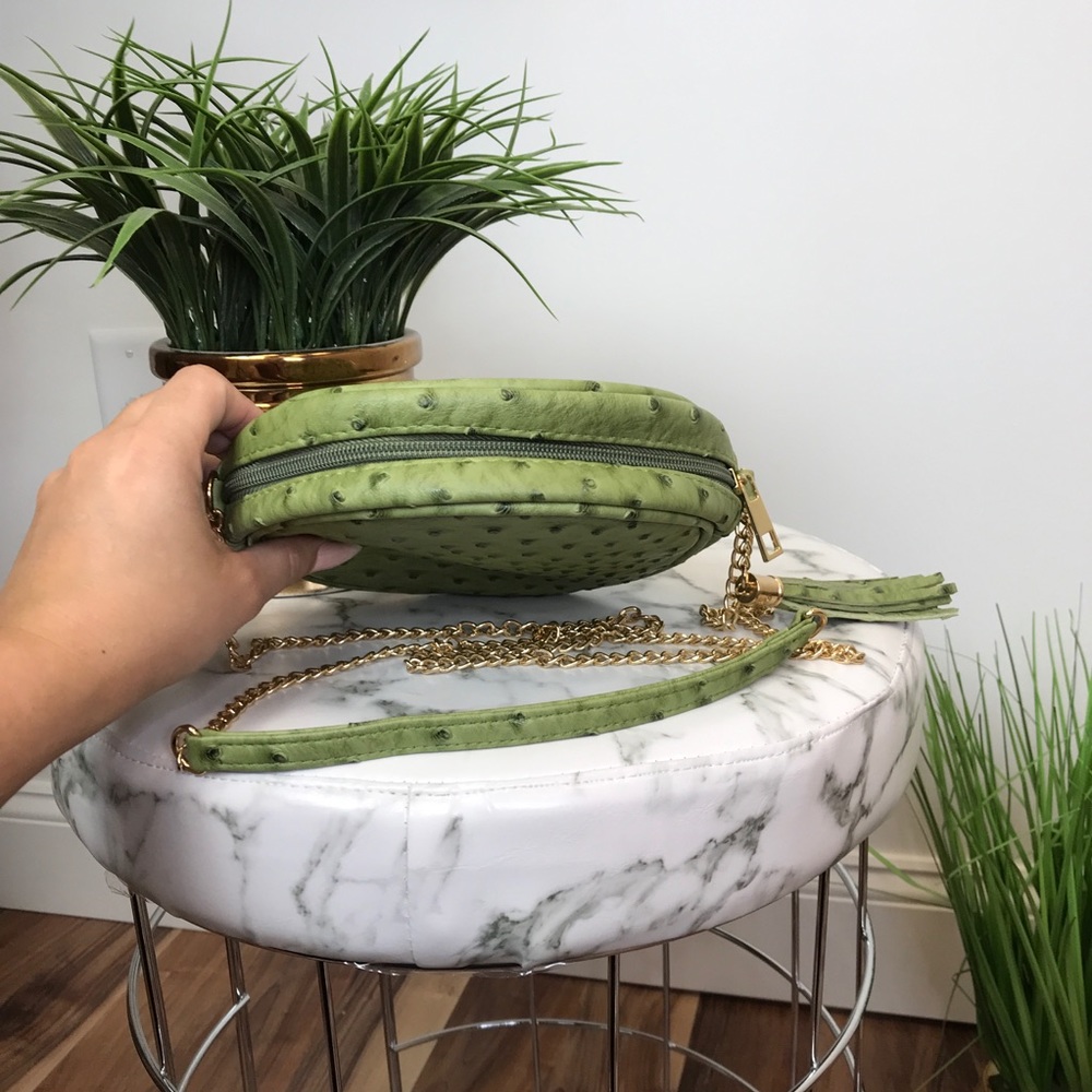 โผ๏ธ Olive Green Mini Shoulder Clutch Bag With Strap - Picture 5 of 7